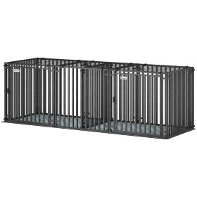 83"L Heavy Duty Dog Crate, Extra Large Dog Kennel with Divider and Mat for Large Breeds, Modular Puppy Playpen