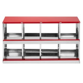 8 Compartment Roll Out Chicken Nesting Box with Basket, Egg Nest Box Chicken Laying Box Hens Chicken Coop Box,