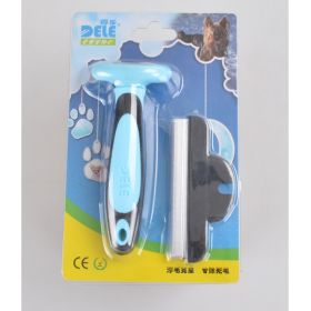 Pet  Hair Removal Comb (Option: Blue-M)